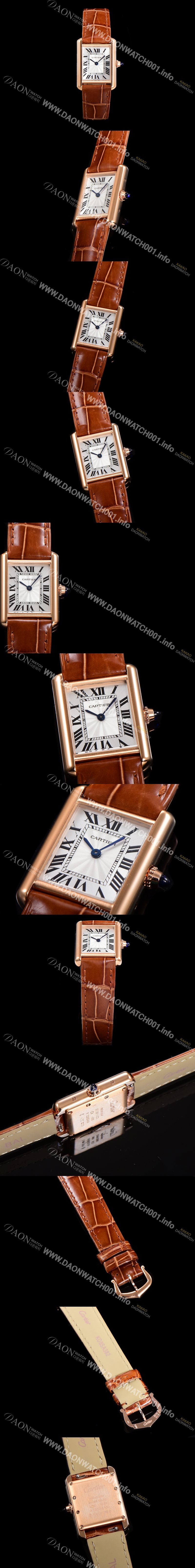 홍콩명품 [까르띠에] 여성용 신상 탱크 WGTA0010 실버 다이얼 29mm 로즈골드 악어가죽 쿼츠 무브먼트 car69356
