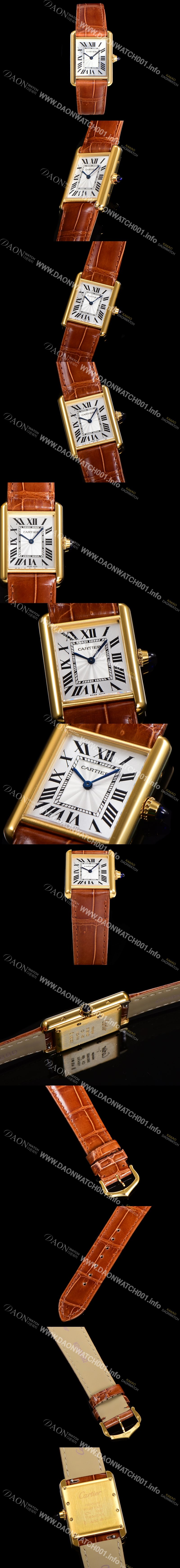 홍콩명품 [까르띠에] 여성용 신상 탱크 W1529756 실버 다이얼 33.7mm 옐로우골드 악어가죽 쿼츠 무브먼트 car69359
