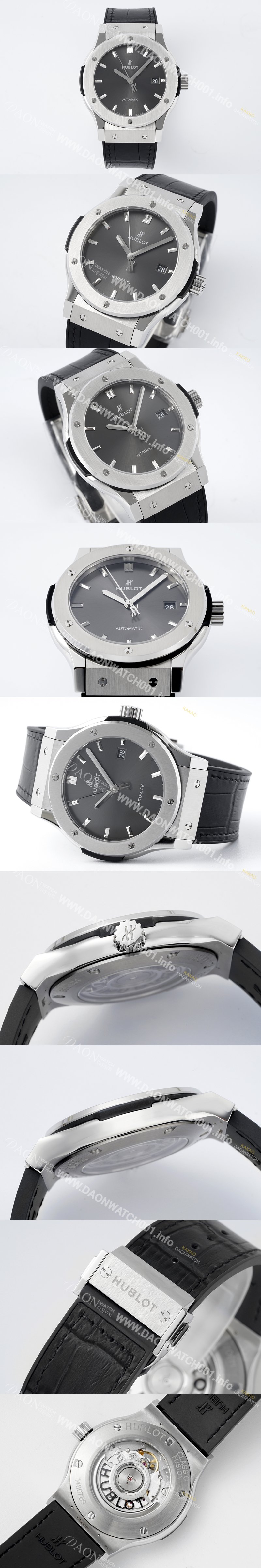 홍콩명품 [휴블렛] 남성용 클래식 퓨전 542.NX.7071.LR 42mm 오토매틱 2892 타입 가죽/러버 믹스 그레이 다이얼 hub2137