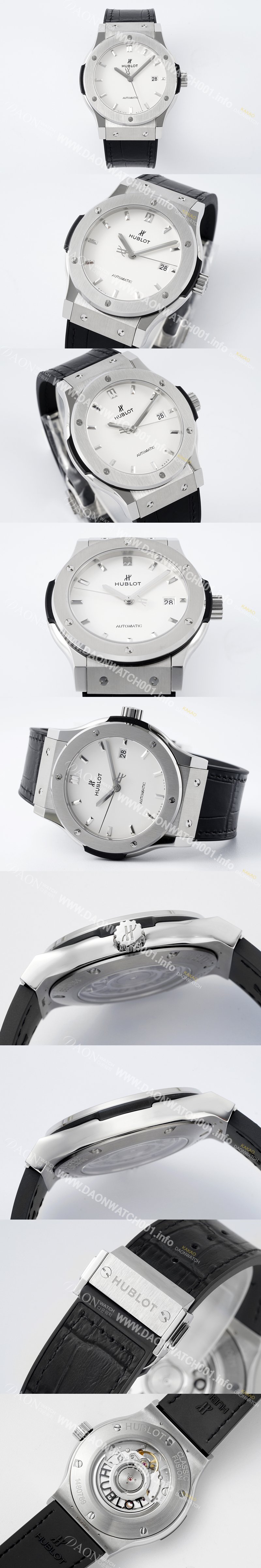 홍콩명품 [휴블렛] 남성용 클래식 퓨전 542.NX.2611.LR 42mm 오토매틱 2892 타입 가죽/러버 믹스 화이트 다이얼 hub2138