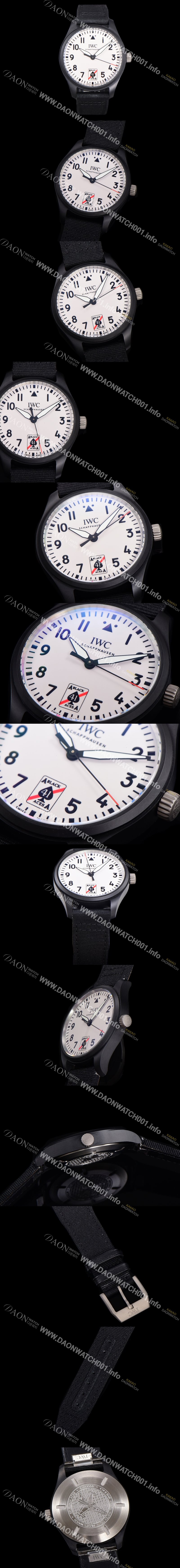홍콩명품 [아이더블유씨] 남성용 파일럿 IW326905 오토매틱 41mm 세라믹재질 나토천/가죽줄 믹스 블랙 다이얼 iwc29054