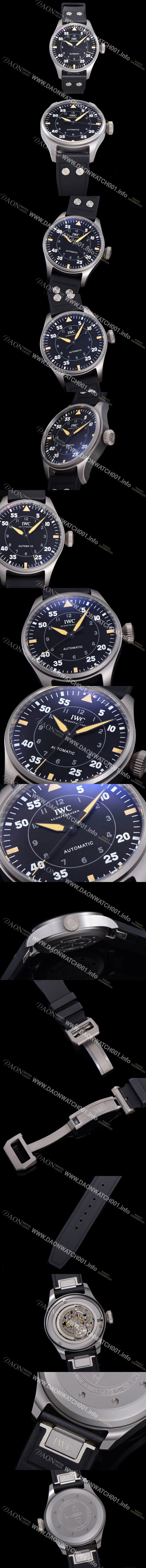 홍콩명품 [아이더블유씨] 남성용 빅 파일럿 워치 IW329701 티타늄 43mm 오토매틱 9015 타입 러버스트랩 블랙다이얼 iwc39267