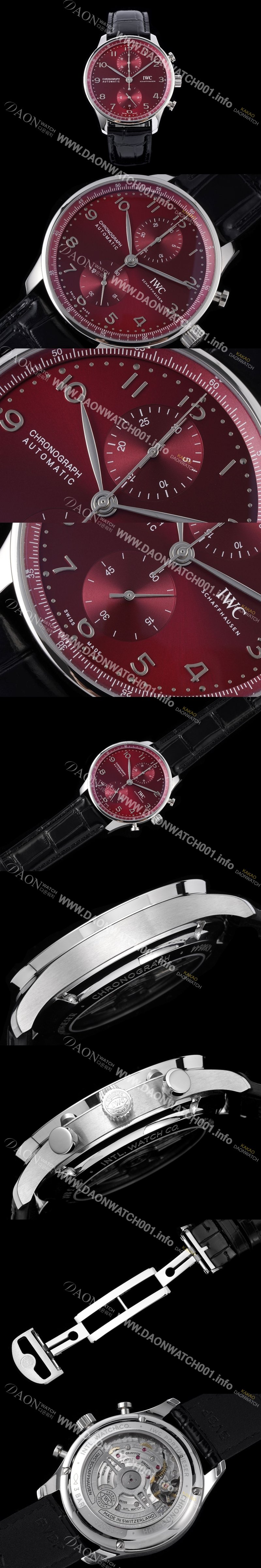 홍콩명품 [아이더블유씨] 남성용 신상품 / 포르투기즈 IW371616 크로노그래프 오토매틱 Cal.69355 타입 41미리 가죽줄 레드 다이얼 iwc4092