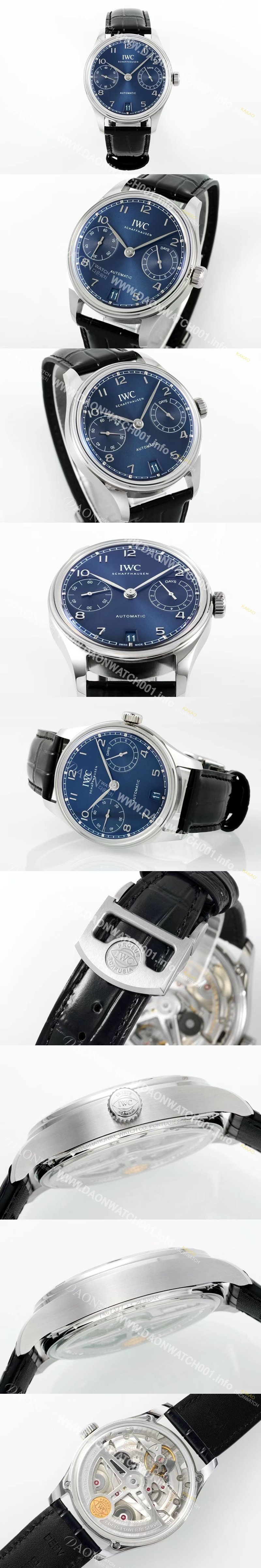 홍콩명품 [아이더블유씨] 남성용 포루투기즈 IW501704 세븐데이즈 42mm 오토매틱 무브먼트 블루 다이얼 iwc4100