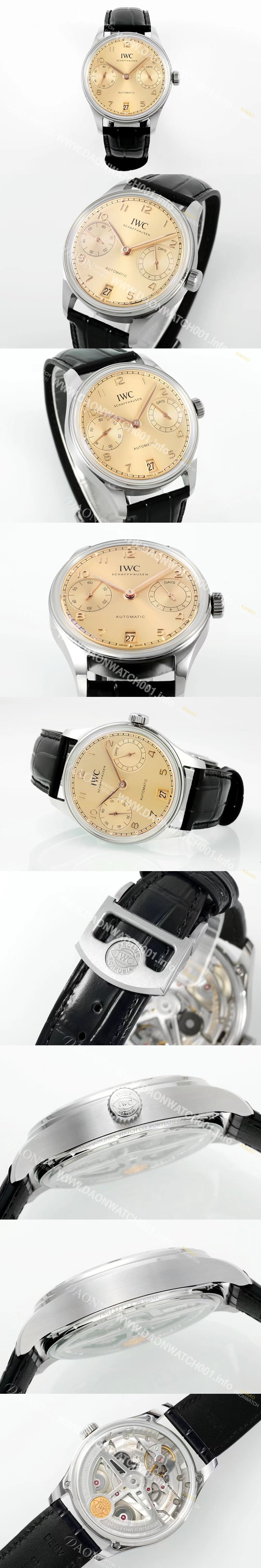 홍콩명품 [아이더블유씨] 남성용 포루투기즈 IW501705 세븐데이즈 42mm 오토매틱 무브먼트 골드 다이얼 iwc4102