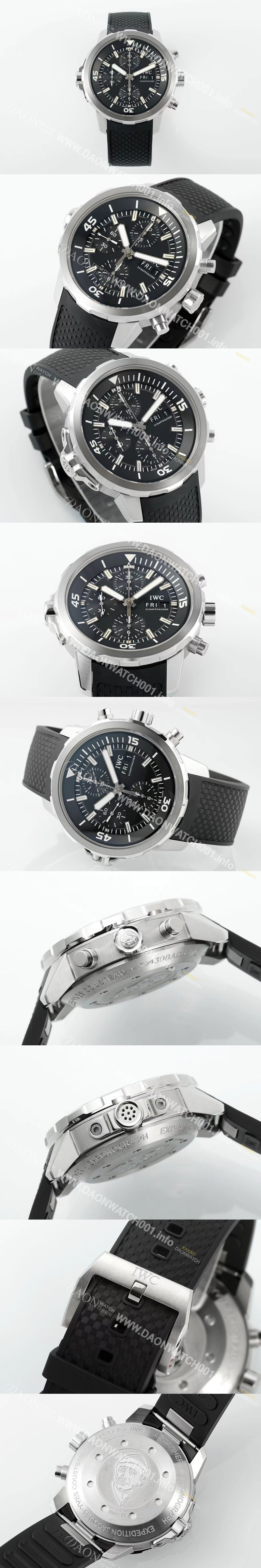 홍콩명품 [아이더블유씨] 남성용 아쿠아타이머 IW376803 크로노그래프 베스트 에디션 44mm 오토매틱 무브먼트 블랙 다이얼 iwc4113