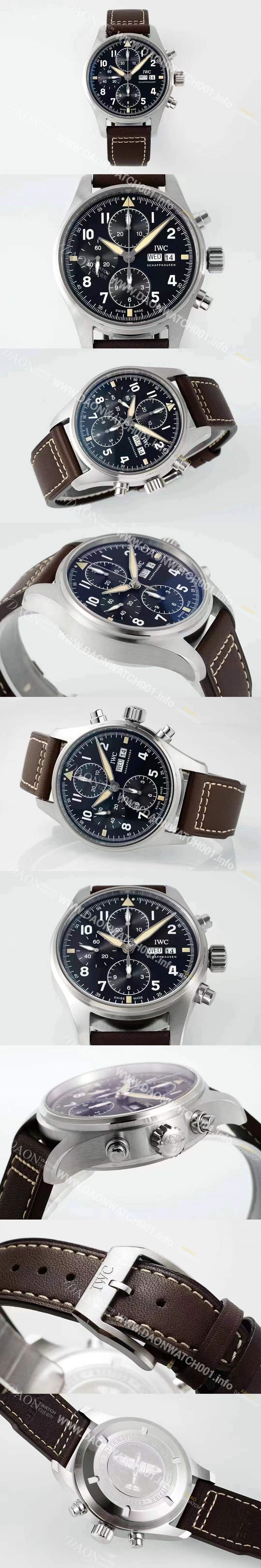 홍콩명품 [아이더블유씨] 남성용 파일럿 워치 IW387903 스핏파이어 크로노그래프 43mm 오토매틱 무브먼트 블랙 다이얼 iwc4115