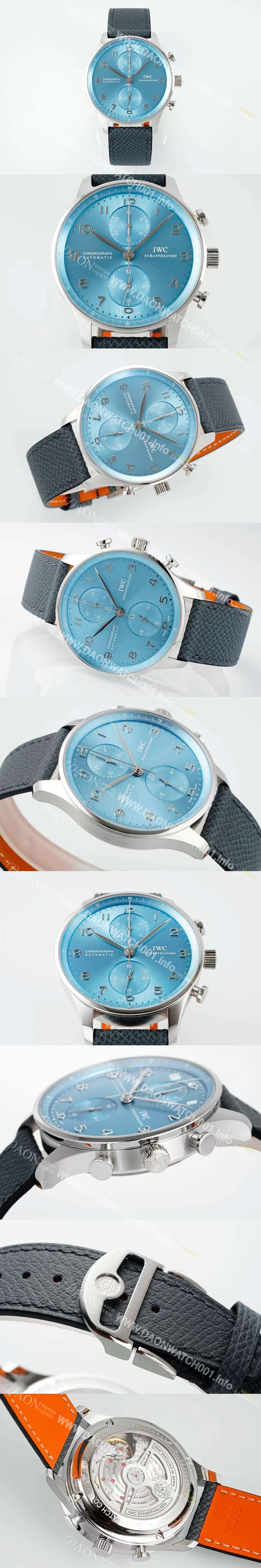 홍콩명품 [아이더블유씨] 남성용 신상품 포르투기즈 IW371626 크로노그래프 41mm 오토매틱 Cal.69355 타입 아이스 블루 다이얼 iwc4116