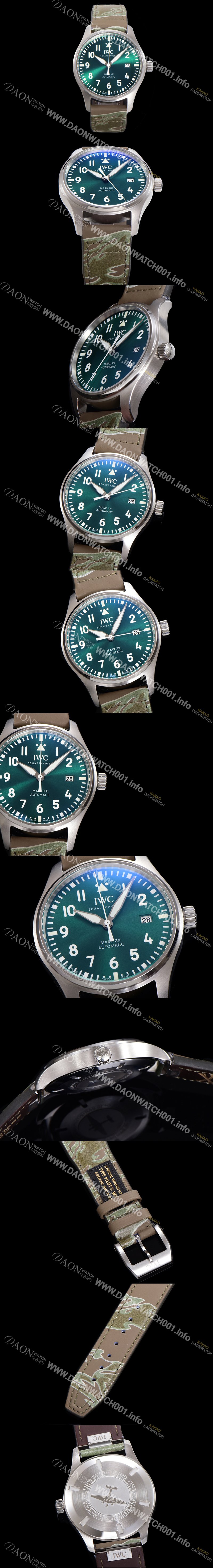 홍콩명품 [아이더블유씨] 남성용 파일럿 마크18 IW328205 오토매틱 40mm 가죽줄 그린 다이얼 iwc9202