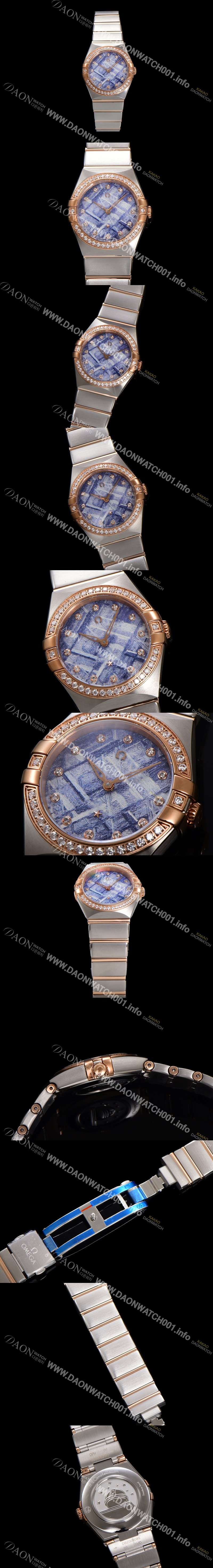 홍콩명품 [오메가] 여성용 컨스틀레이션 131.25.28.60.99.001 로즈골드 다이아몬드 세팅 베젤 28mm 쿼츠 무브먼트 메테오라이트 다이얼 omg0150