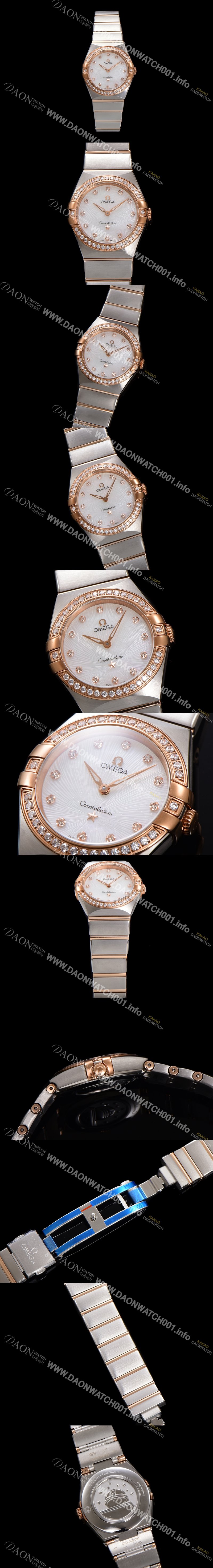 홍콩명품 [오메가] 여성용 컨스틀레이션 131.25.28.60.55.003 로즈골드 다이아몬드 세팅 베젤 28mm 쿼츠 무브먼트 화이트 다이얼 omg0151