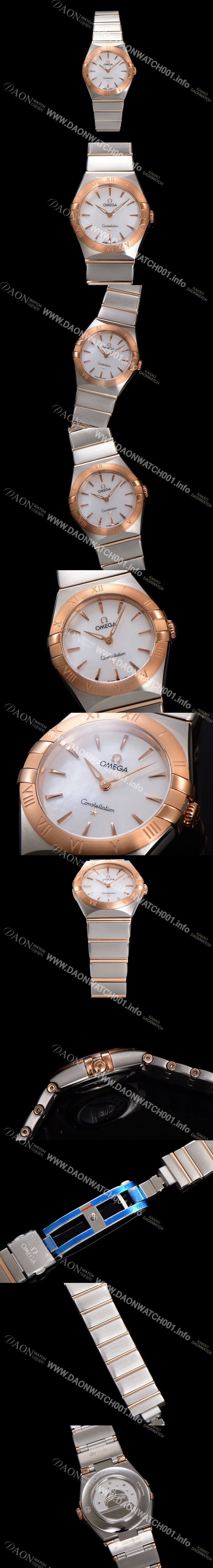 홍콩명품 [오메가] 여성용 컨스틀레이션 131.20.28.60.05.001 로즈골드 28mm 쿼츠 무브먼트 화이트 자개 다이얼 omg0154