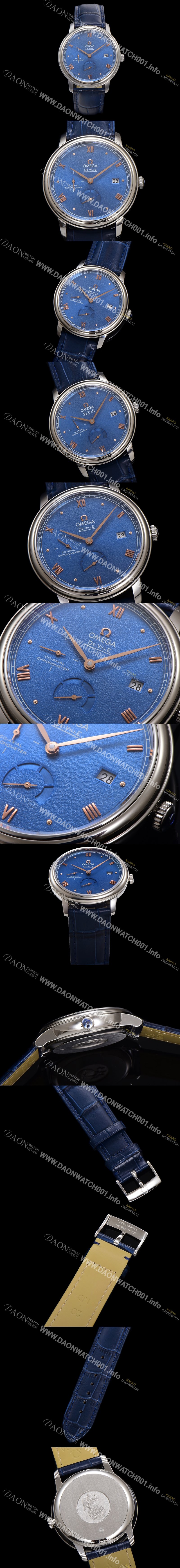 홍콩명품 [오메가] 남성용 드빌 424.13.40.21.03.003 프레스티지 코-액시얼 39.5mm 오토매틱 Cal.2627 타입 블루 선버스트 다이얼 omg0170
