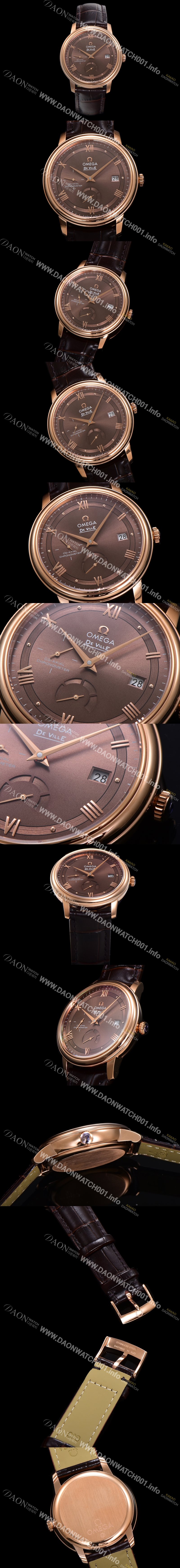 홍콩명품 [오메가] 남성용 드빌 424.23.40.21.13.001 프레스티지 코-액시얼 39.5mm  18K 로즈골드 오토매틱 Cal.2627 타입 빈티지 브라운 다이얼 omg0174