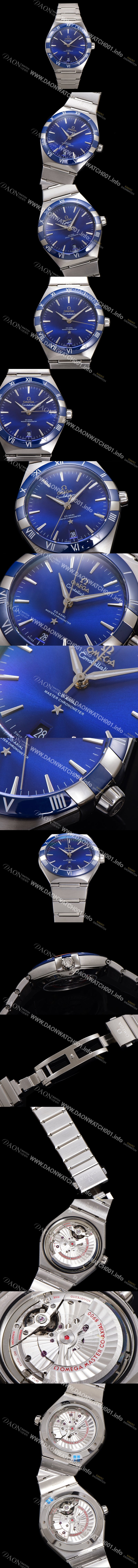 홍콩명품 [오메가] 남성용 1:1수제공정! 131.33.41.21.03.001 무브UP 컨스틸레이션 코-엑시얼 마스터 오토매틱 Cal.8900타입 41mm  메탈줄 블루 다이얼 omg20175