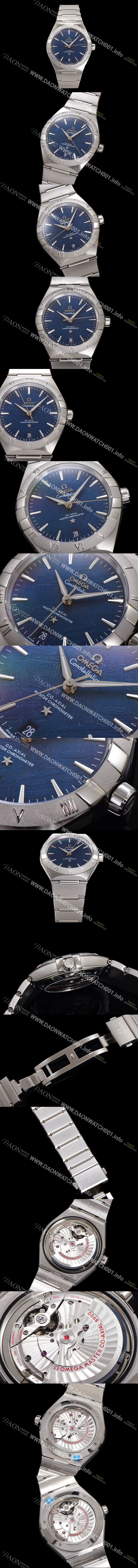 홍콩명품 [오메가] 남성용 1:1수제공정! 131.30.41.21.99.003 무브UP 컨스틸레이션 코-엑시얼 마스터 오토매틱 Cal.8900타입 41mm  메탈줄 블루 다이얼 omg20182