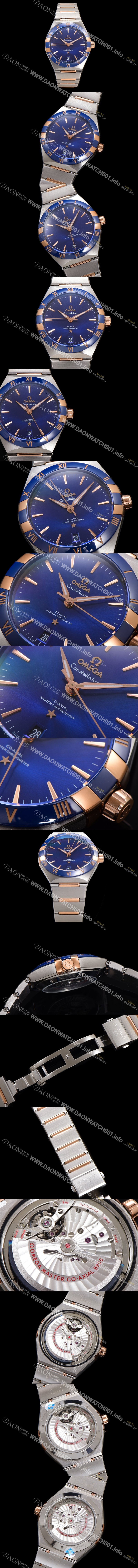 홍콩명품 [오메가] 남성용 1:1수제공정! 131.23.41.21.03.001 무브UP 컨스틸레이션 코-엑시얼 마스터 오토매틱 Cal.8900타입 41mm 18K 로즈골드 메탈줄 블루 다이얼 omg20183