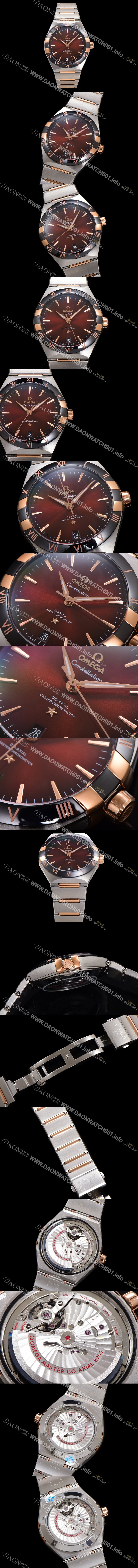홍콩명품 [오메가] 남성용 1:1수제공정! 131.23.41.21.11.001 무브UP 컨스틸레이션 코-엑시얼 마스터 오토매틱 Cal.8900타입 41mm 18K 로즈골드 메탈줄 진 브라운 다이얼 omg20185