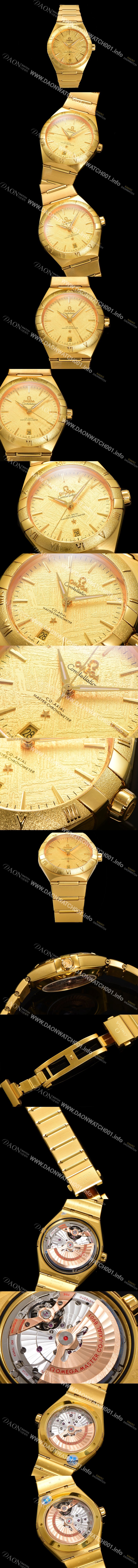 홍콩명품 [오메가] 남성용 1:1수제공정! 131.50.41.21.99.001 무브UP 컨스틸레이션 코-엑시얼 마스터 오토매틱 Cal.8900타입 41mm 18K 옐로우골드 메탈줄 골드 다이얼 omg20188