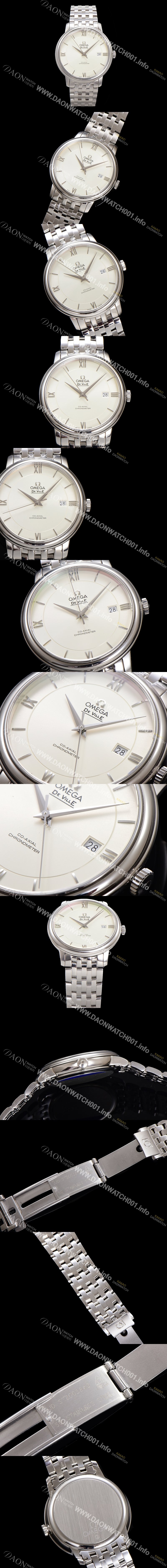 홍콩명품 [오메가] 남성용 드빌 프레스티지 424.10.40.20.02.003 오토매틱 Cal.8800타입 39.5mm 메탈줄 화이트 다이얼 omg20190
