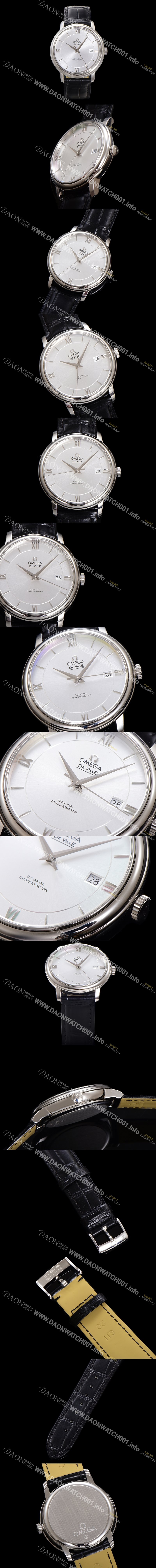 홍콩명품 [오메가] 남성용 드빌 프레스티지 424.13.40.20.02.001 오토매틱 Cal.2500타입 39.5mm 가죽줄 실버 다이얼 omg20207