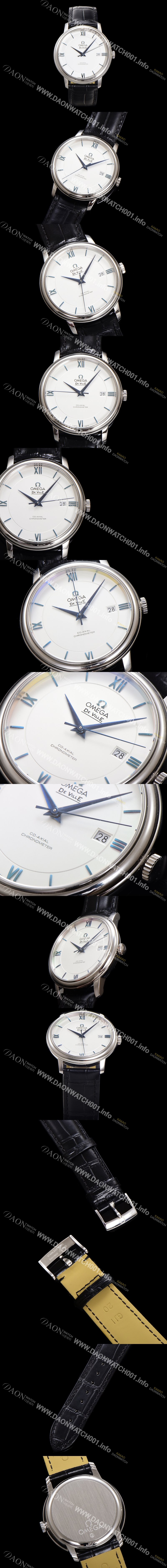 홍콩명품 [오메가] 남성용 드빌 프레스티지 424.53.40.20.04.001 오토매틱 Cal.2500타입 39.5mm 가죽줄 실버 다이얼 omg20208