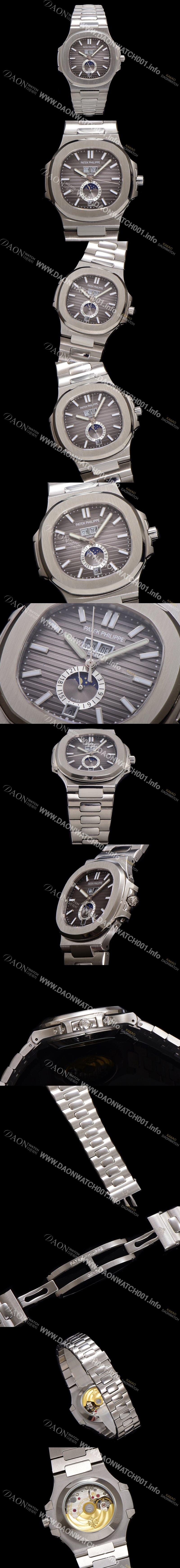 홍콩명품 [파텍필립] 남성용 노틸러스 5726/1A-001 오토매틱 Cal.324 타입 40.5mm 메탈줄 그레이 다이얼 pat2215