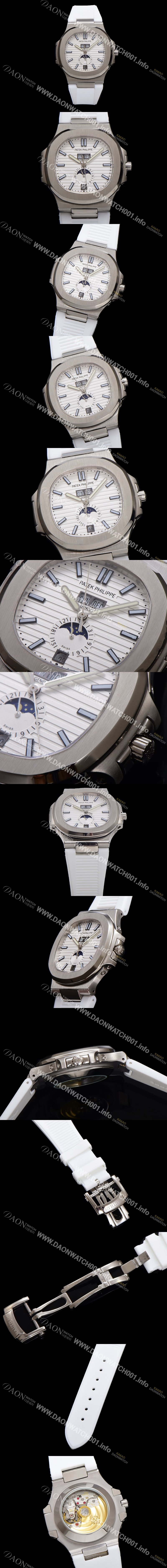 홍콩명품 [파텍필립] 남성용 노틸러스 5726/1A-010 오토매틱 Cal.324 타입 40.5mm 우레탄줄 화이트 다이얼 pat2220
