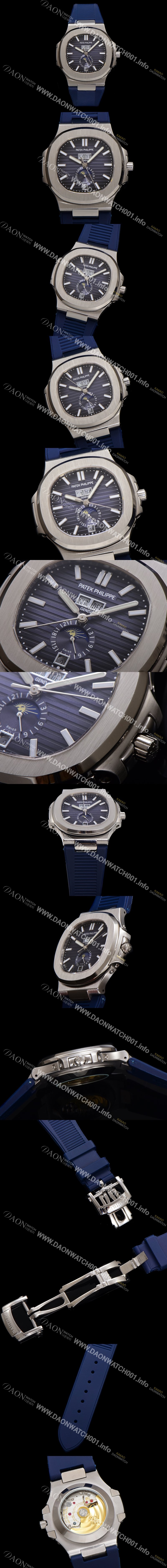 홍콩명품 [파텍필립] 남성용 노틸러스 5726/1A-014 오토매틱 Cal.324 타입 40.5mm 우레탄줄 블루 다이얼 pat2221
