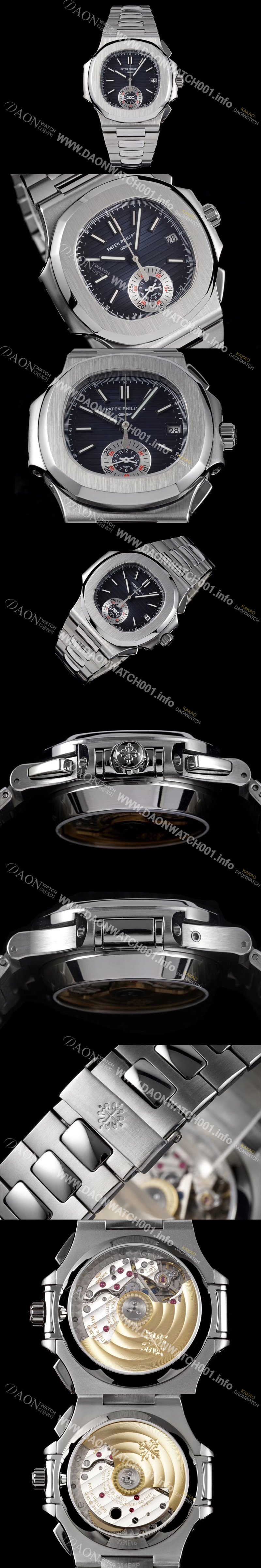 홍콩명품 [파텍필립] 남성용 노틸러스 5980/1A-001 오토매틱 Cal.CH 28-520 C 타입 40.5mm 메탈줄 블루 다이얼 pat2226