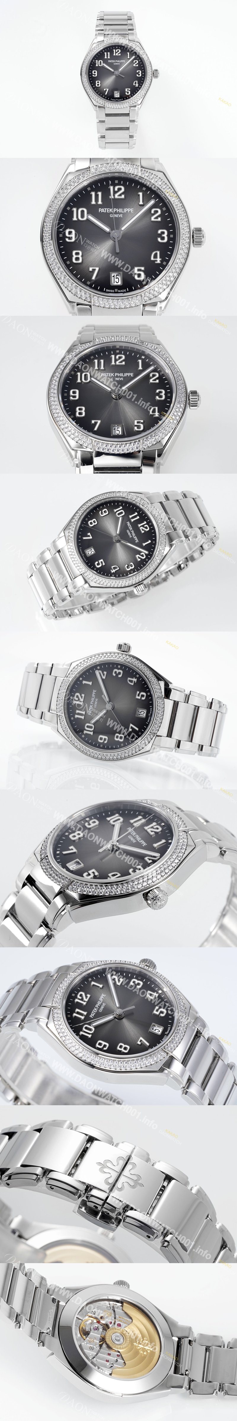 홍콩명품 [파텍필립] 여성용 트웬티-포 티파니 7300/1200A-010 다이아몬드 36mm 오토매틱 Cal.324 타입 그레이 다이얼 pat2232