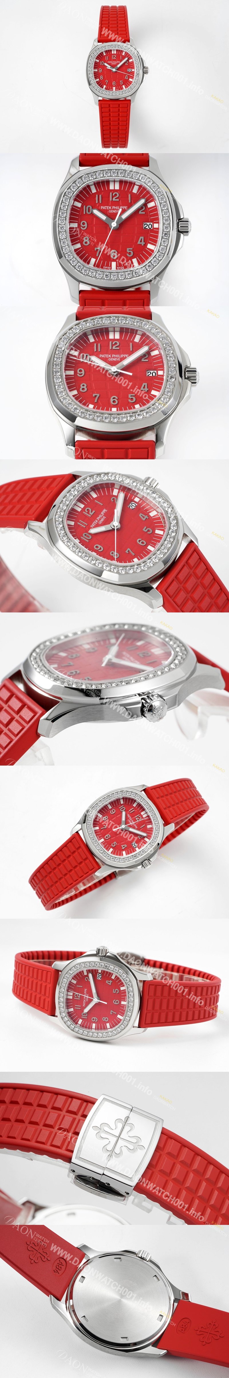 홍콩명품 [파텍필립] 여성용 아쿠아넛 5067A 35.6mm 스위스 쿼츠 E23-250 S C 무브먼트 레드 다이얼 pat2235