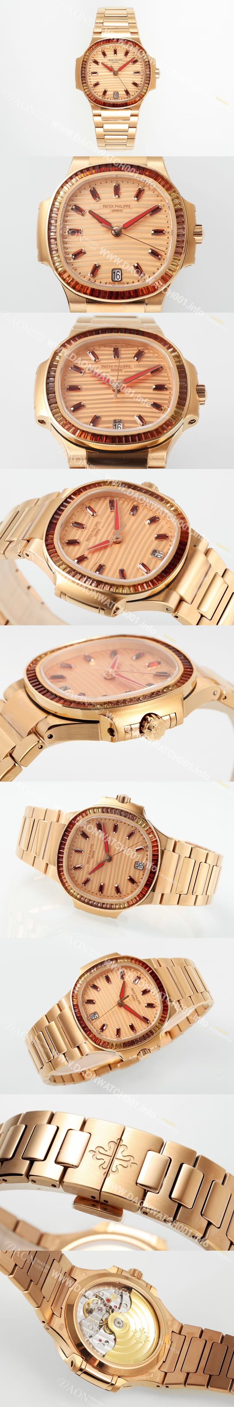 홍콩명품 [파텍필립] 여성용 노틸러스 7118/1300R-001 스페사르 타이트 18k 로즈골드 오토매틱 Cal.324 S C타입 35.2mm 로즈골드 다이얼 pat2237