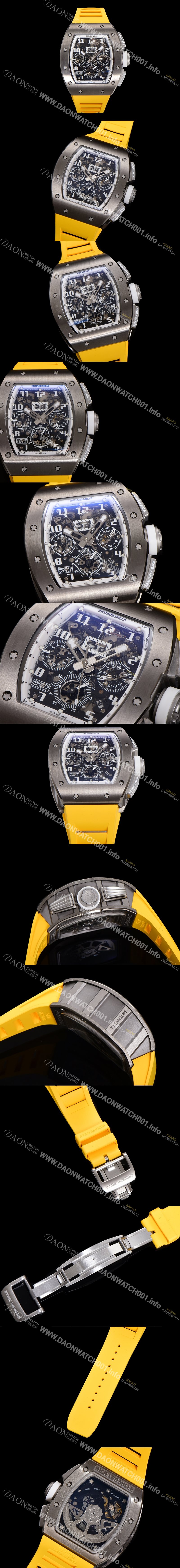 홍콩명품 [리차드밀레] 남성용 RM11-FM 티타늄 케이스/스텐레스 스틸 베젤 크로노그래프 50mm 오토매틱 무브먼트 스켈레톤 다이얼 ric0248