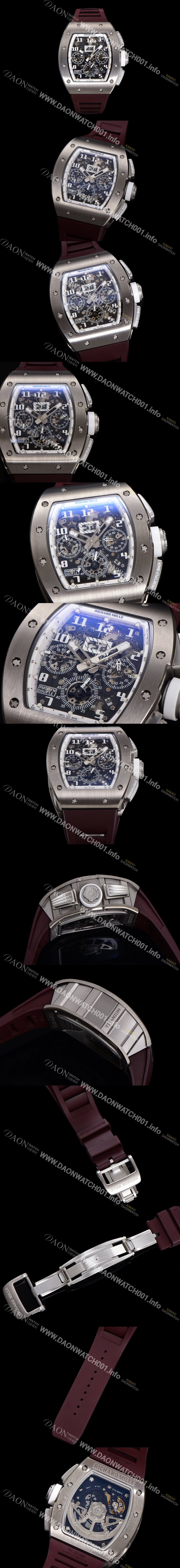 홍콩명품 [리차드밀레] 남성용 RM11-FM 티타늄 케이스/스텐레스 스틸 베젤 크로노그래프 50mm 오토매틱 무브먼트 스켈레톤 다이얼 ric0253