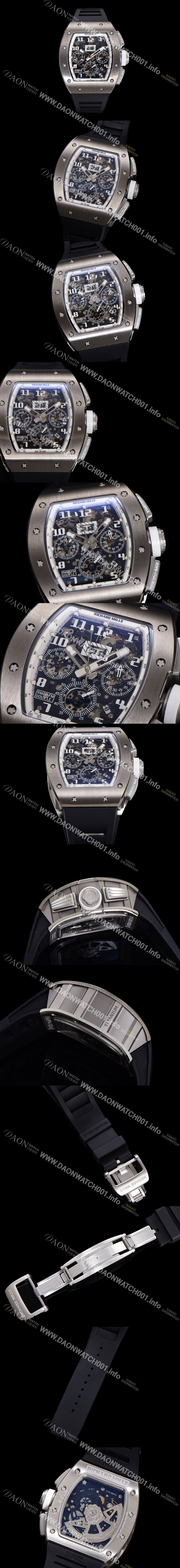 홍콩명품 [리차드밀레] 남성용 RM11-FM 티타늄 케이스/스텐레스 스틸 베젤 크로노그래프 50mm 오토매틱 무브먼트 스켈레톤 다이얼 ric0254