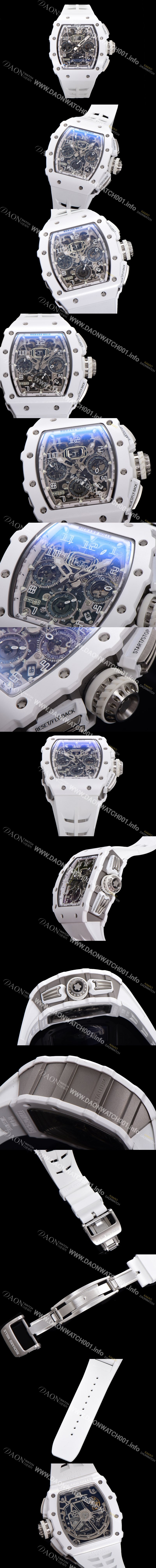 홍콩명품 [리차드밀레] 남성용 RM11-03 티타늄 케이스/블랙 PVD코딩 베젤 크로노그래프 50mm 오토매틱 무브먼트 스켈레톤 다이얼 ric0257