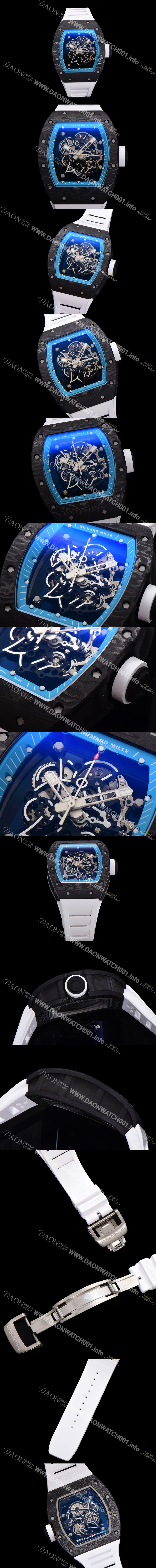 홍콩명품 [리차드밀레] 남성용 RM055 NTPT 카본 케이스 50mm 스켈레톤 다이얼 기계식 수동형 무브먼트 ric0258