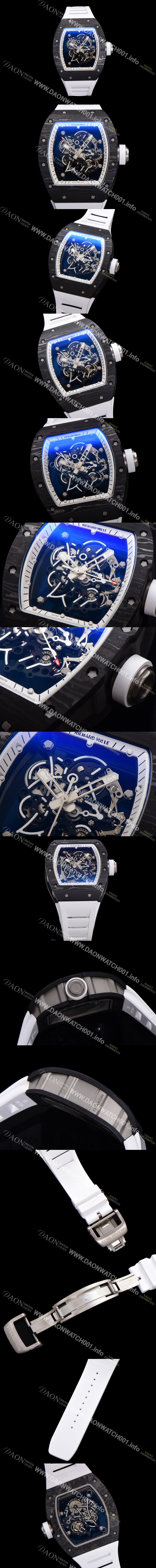 홍콩명품 [리차드밀레] 남성용 RM055 NTPT 카본 케이스 50mm 스켈레톤 다이얼 기계식 수동형 무브먼트 ric0259