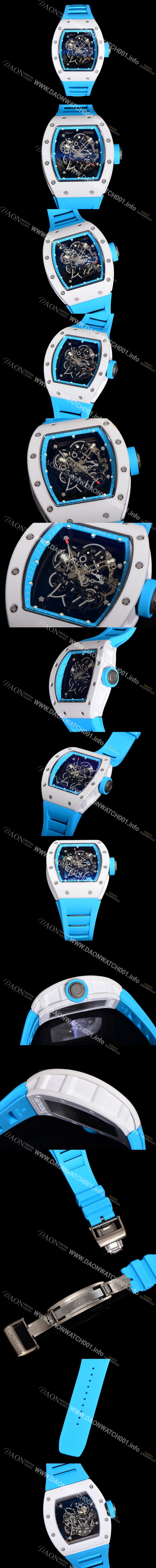 홍콩명품 [리차드밀레] 남성용 RM055 부바왓슨 세라믹 50mm 기계식 수동형 무브먼트 스켈레톤 다이얼 ric0309