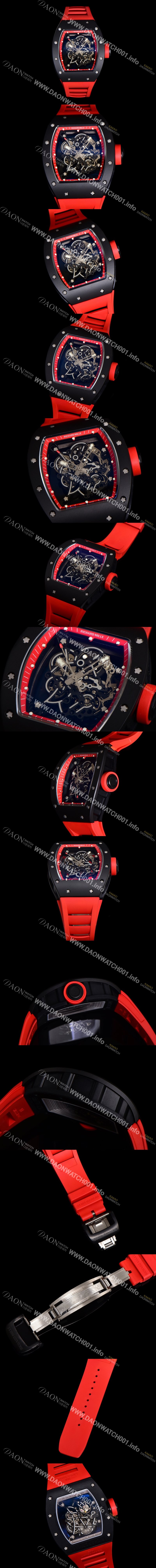 홍콩명품 [리차드밀레] 남성용 RM055 부바왓슨 세라믹 50mm 기계식 수동형 무브먼트 스켈레톤 다이얼 ric0311