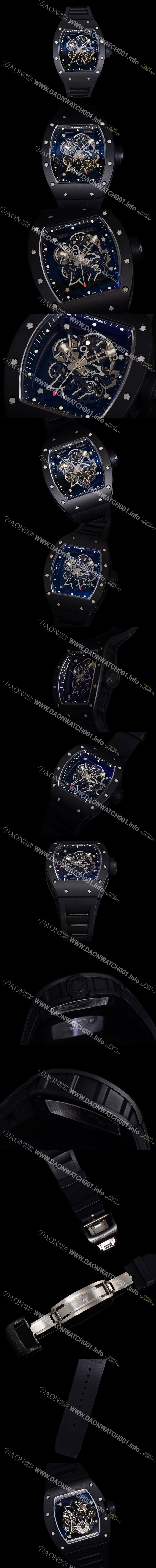 홍콩명품 [리차드밀레] 남성용 RM055 부바왓슨 세라믹 50mm 기계식 수동형 무브먼트 스켈레톤 다이얼 ric0314