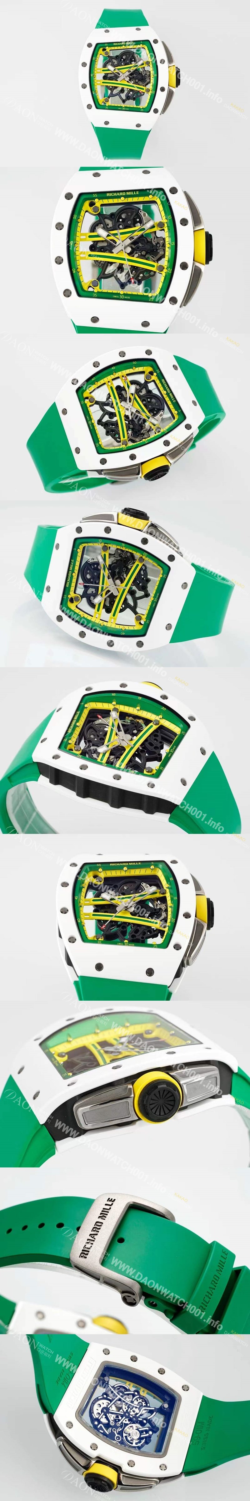 홍콩명품 [리차드밀레] 남성용 리차드밀 RM61-01 세라믹 50mm 기계식 수동형 무브먼트 스켈레톤 다이얼 ric0318