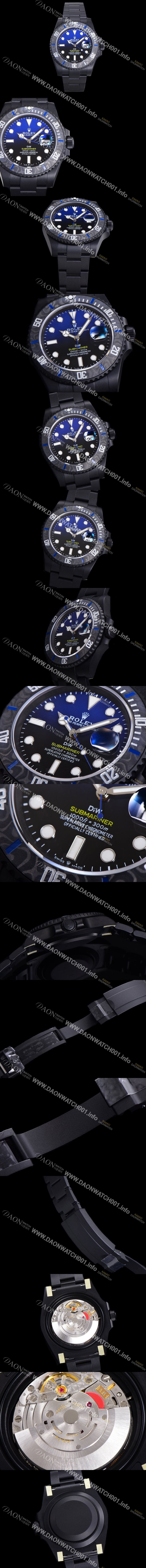 홍콩명품 [로렉스] 남성용 904L스틸!! 서브마리너 40mm 카본베젤 오토매틱 Cal.3135 블루 블랙 콜라보 다이얼 rol49208