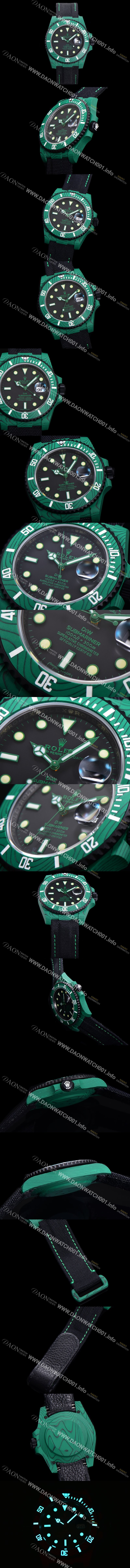 홍콩명품 [로렉스] 남성용 서브마리너 41mm 리얼그린 포지드카본 오토매틱 Cal.3135 블랙 다이얼 rol49214