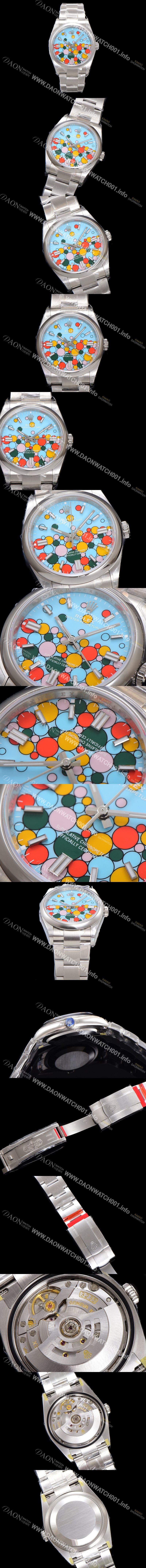 홍콩명품 [로렉스] 남성용 904스틸 오이스터 m126000-0009 퍼페추얼 36mm 오토매틱 Cal.3230 타입 터콰이즈 블루 다이얼 rol5307