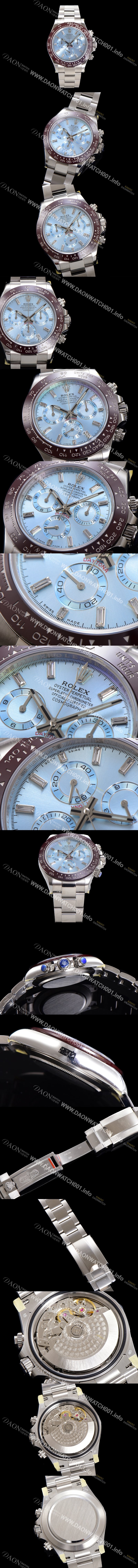 홍콩명품 [로렉스] 남성용 코스모그래프 데이토나 플래티넘 m116506-0002 세라믹 베젤 40mm 크로노그래프 7750 오토매틱 무브먼트 아이스 블루 다이얼 rol5322