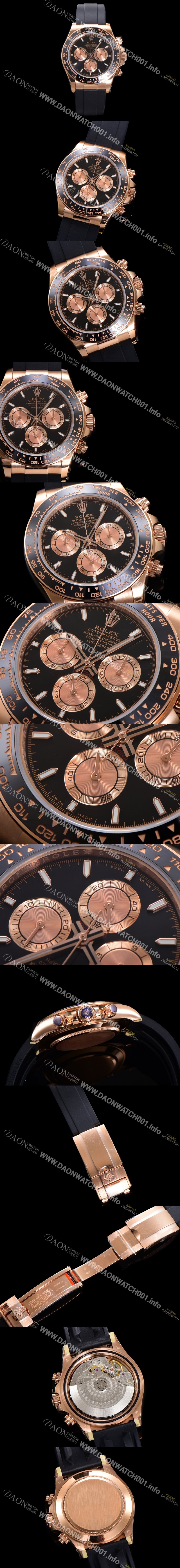 홍콩명품 [로렉스] 남성용 코스모그래프 데이토나 m126515ln-0002 세라믹 베젤 18K 로즈골드 40mm 크로노그래프 7750 오토매틱 무브먼트 블랙 다이얼 rol5327