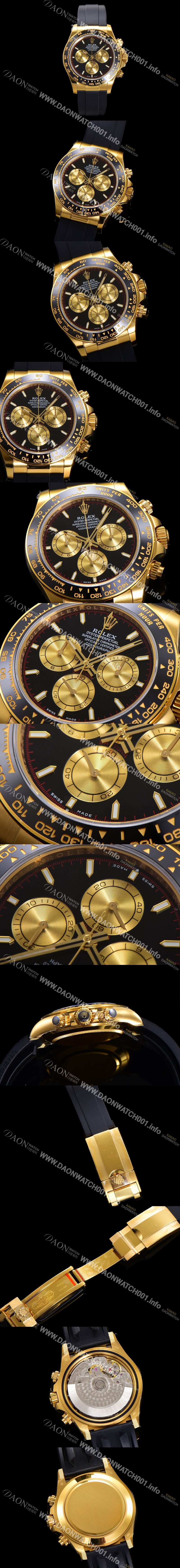 홍콩명품 [로렉스] 남성용 코스모그래프 데이토나 m126518ln-0004 세라믹 베젤 18K 옐로우골드 40mm 크로노그래프 7750 오토매틱 무브먼트 블랙 다이얼 rol5329
