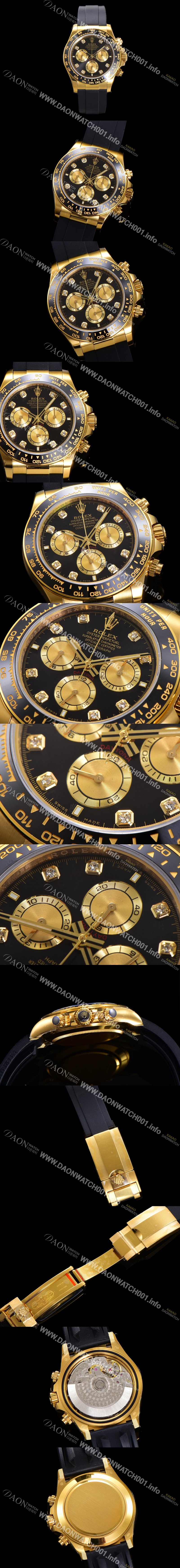 홍콩명품 [로렉스] 남성용 코스모그래프 데이토나 m126518ln-0005 세라믹 베젤 18K 옐로우골드 40mm 크로노그래프 7750 오토매틱 무브먼트 블랙 다이얼 rol5331